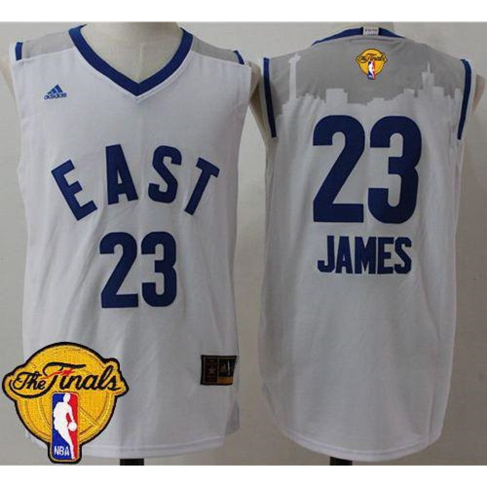 Cavaliers #23 LeBron James White 2016 All Star The Finals Patch Stitched NBA Jersey
