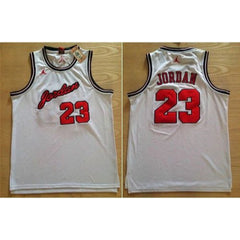 Bulls #23 Michael Jordan White Anniversary Stitched NBA Jersey