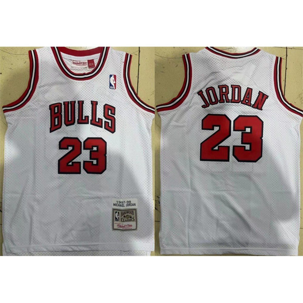 Men's Chicago Bulls #23 Michael Jordan White 1997-98  Stitched Jersey