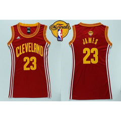 Cavaliers #23 LeBron James Red The Finals Patch Women's Dress Stitched NBA Jersey