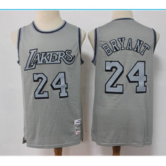 Men's Los Angeles Lakers #24 Kobe Bryant Grey Throwback Stitched Basketball Jersey