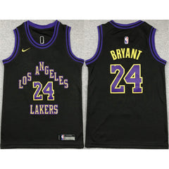 Youth Los Angeles Lakers #24 Kobe Bryant Black City Edition Stitched Basketball Jersey