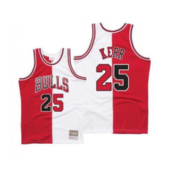 Men's Chicago Bulls #25 Steve Kerr White/Red Throwback Stitched Jersey