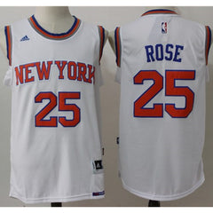 Knicks #25 Derrick Rose White Stitched NBA Jersey