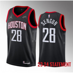 Men's Houston Rockets #28 Alperen Sengun Black 2023 Statement Edition Stitched Basketball Jersey