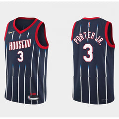 Men's Houston Rockets #3 Kevin Porter Jr. 2021/22 City Edition 75th Anniversary Navy  Stitched Basketball Jersey