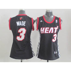 Heat #3 Dwyane Wade Black Women's Road Stitched NBA Jersey