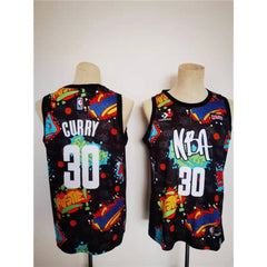 Men's Golden State Warriors #30 Stephen Curry 75th Anniversary Black  Stitched Basketball Jersey