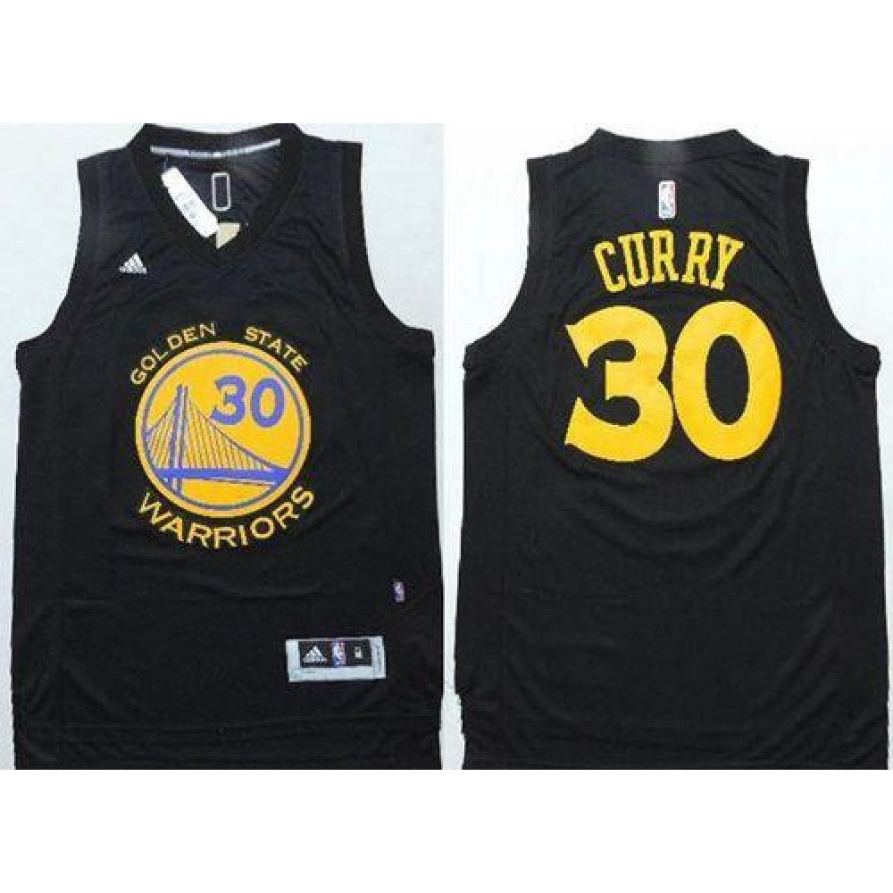 Warriors #30 Stephen Curry Black Fashion Stitched NBA Jersey