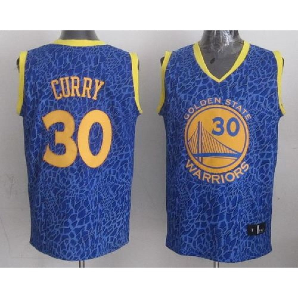 Warriors #30 Stephen Curry Blue Crazy Light Stitched NBA Jersey