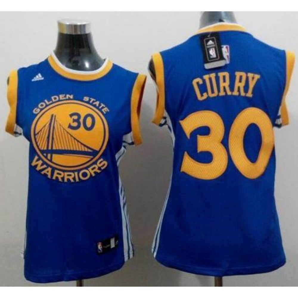 Warriors #30 Stephen Curry Blue Women's Road Stitched NBA Jersey
