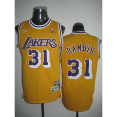 Lakers #31 Kurt Rambis Stitched Yellow Throwback NBA Jersey