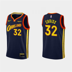 Men's Golden State Warriors #32 Marquese Chriss 2020-21 Navy City Edition Stitched NBA Jersey