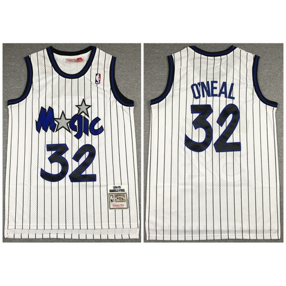 Men's Orlando Magic #32 Shaquille O'Neal  White Throwback Stitched Jersey