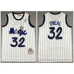 Men's Orlando Magic #32 Shaquille O'Neal  White Throwback Stitched Jersey