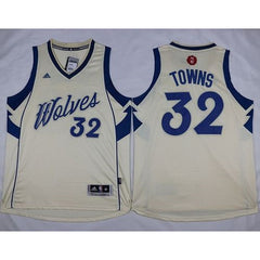 Timberwolves #32 Karl-Anthony Towns Cream 2015-2016 Christmas Day Stitched NBA Jersey