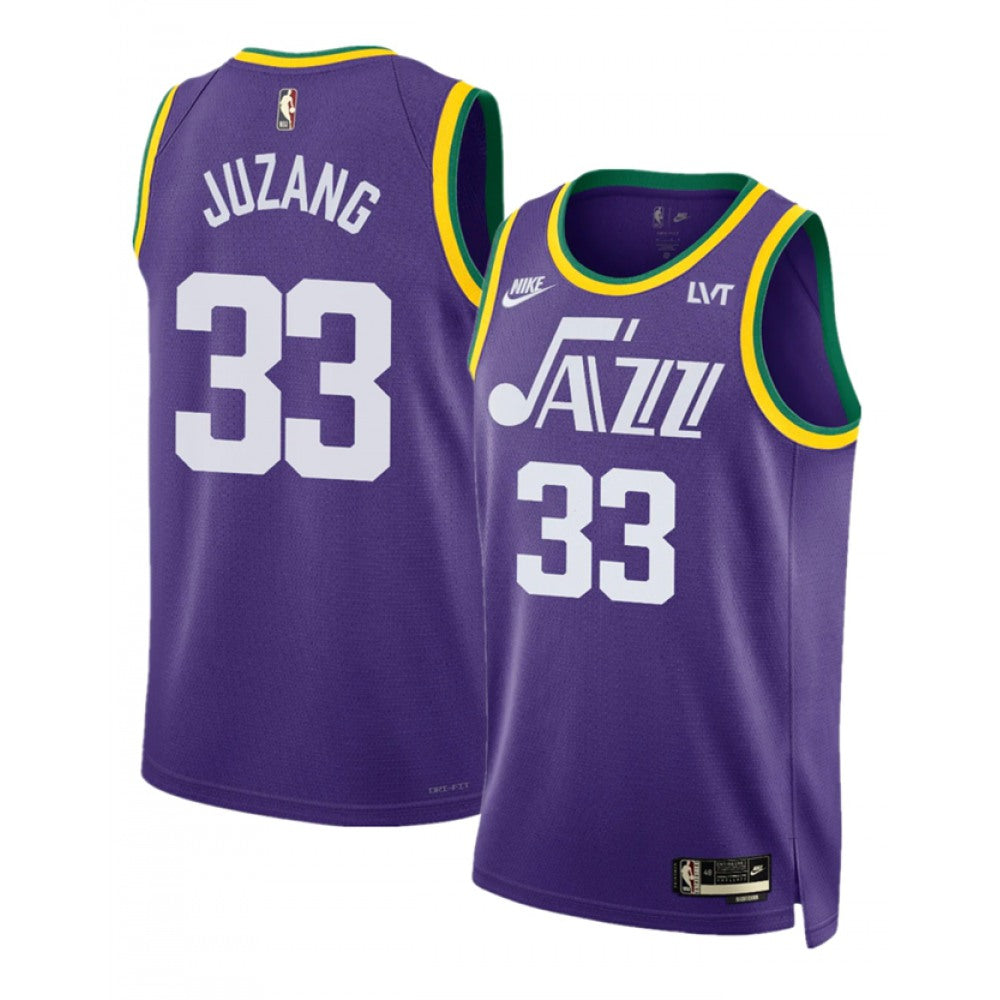 Men's Utah Jazz #33 Johnny Juzang Purple 2023 Classic Edition Stitched Basketball Jersey
