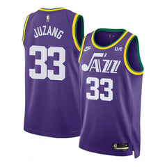 Men's Utah Jazz #33 Johnny Juzang Purple 2023 Classic Edition Stitched Basketball Jersey