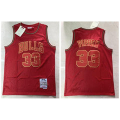 Men's Chicago Bulls #33 Scottie Pippen Red 2020 CNY Swingman Throwback Stitched Jersey