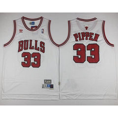 Bulls #33 Scottie Pippen White Throwback Stitched NBA Jersey