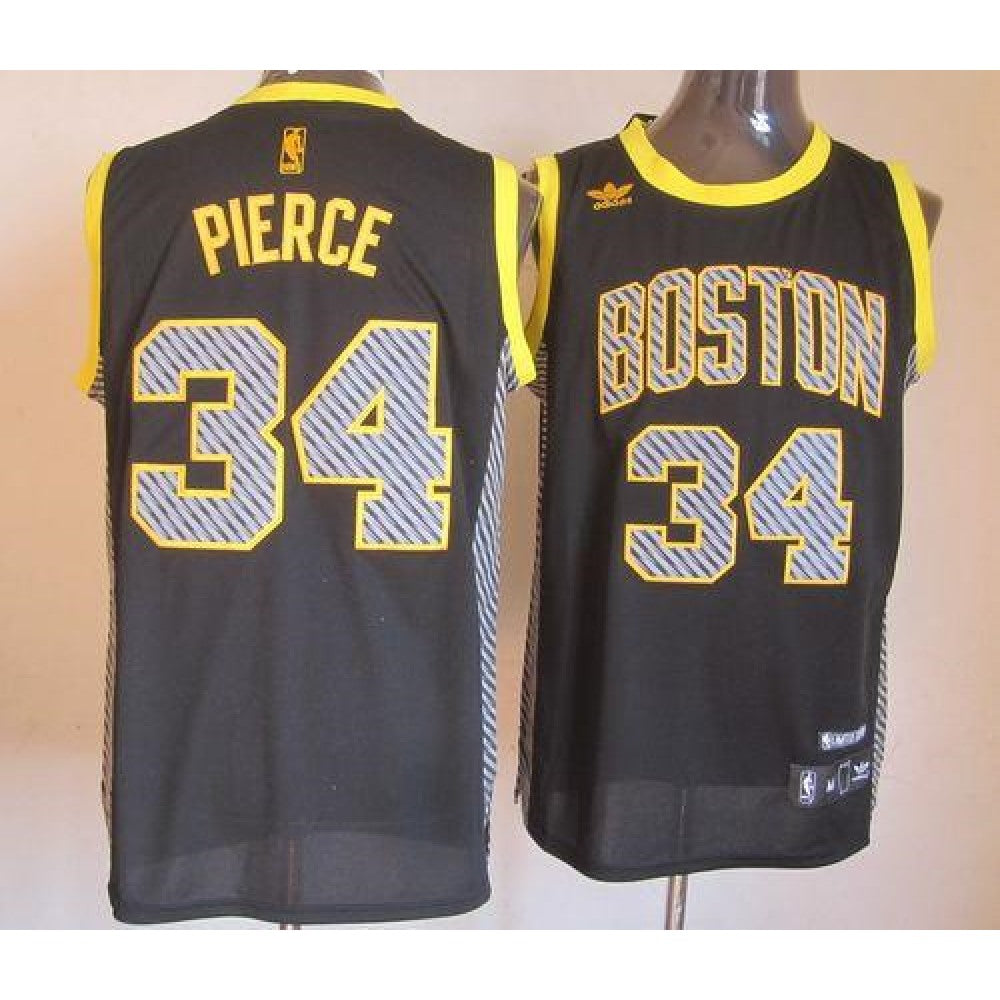 Celtics #34 Paul Pierce Black Electricity Fashion Embroidered NBA Jersey