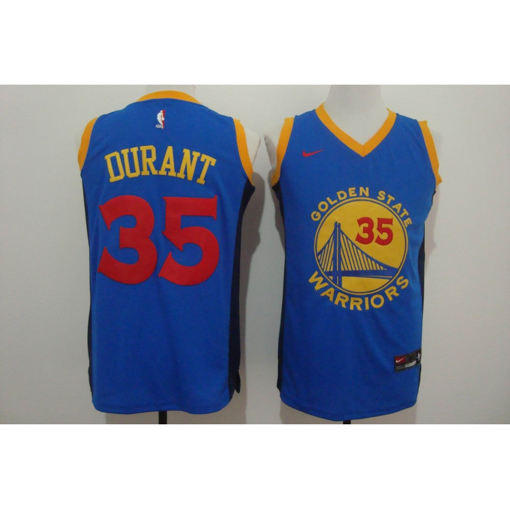 Men's Golden State Warriors #35 Kevin Durant Blue New Fashion Stitched NBA Jersey