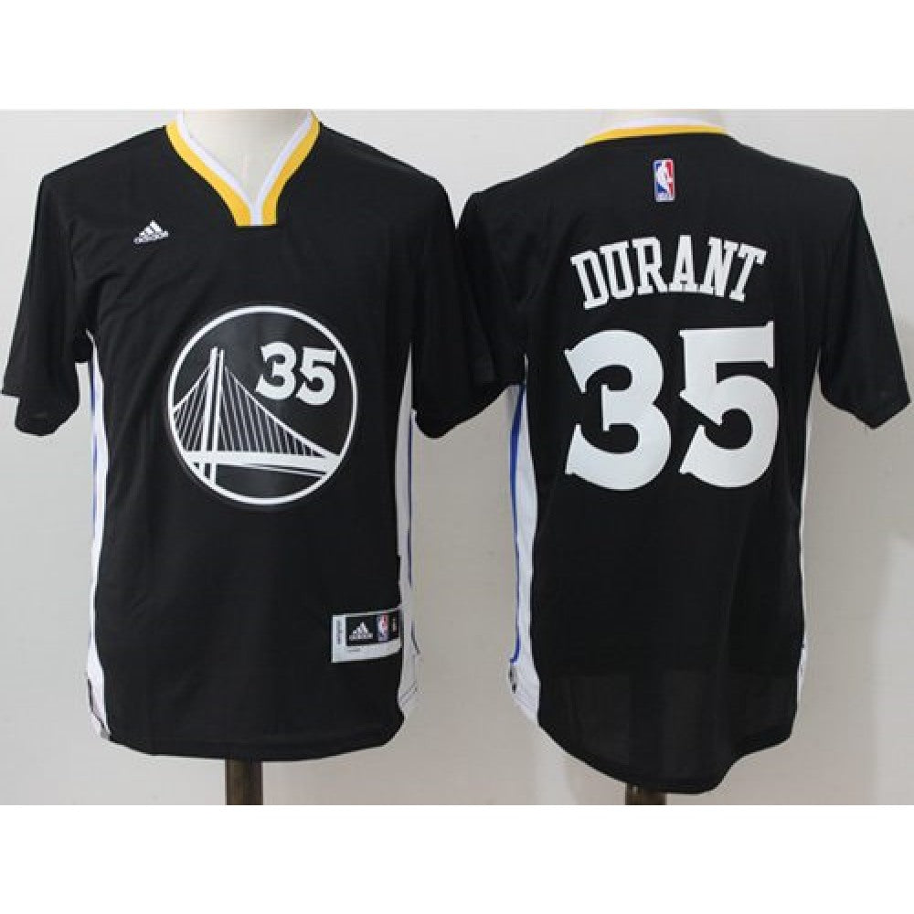 Warriors #35 Kevin Durant Black Slate Stitched NBA Jersey