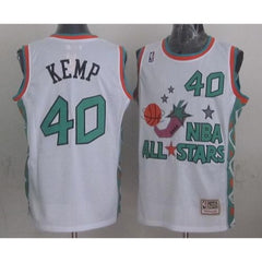 Mitchell And Ness Thunder #40 Shawn Kemp White 1996 All star Stitched NBA Jersey