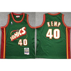 Youth Oklahoma City Thunder #40 Shawn Kemp Green Stitched Basketball  Jersey