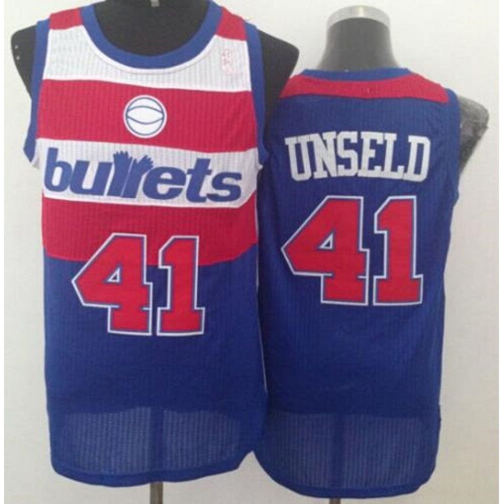 Wizards #41 Wes Unseld Blue Bullets Throwback Stitched NBA Jersey