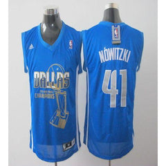 Mavericks 2011 NBA Finals Champions #41 Dirk Nowitzki Revolution 30 Blue Stitched NBA Jersey