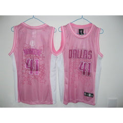 Mavericks #41 Dirk Nowitzki Pink Women Fashion Stitched NBA Jersey