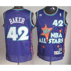 Bucks #42 Vin Baker Purple 1995 All Star Throwback Stitched NBA Jersey