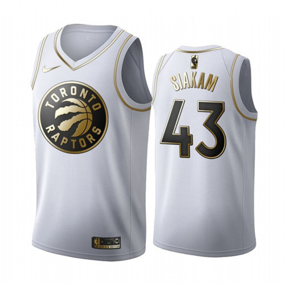 Men's Toronto Raptors #43 Pascal Siakam White Golden Stitched Jersey
