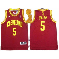 Revolution 30 Cavaliers #5 J.R. Smith Red The Champions Patch Stitched NBA Jersey