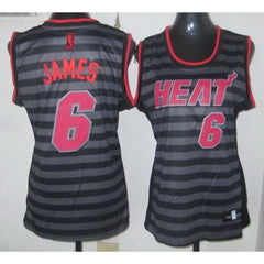 Heat #6 LeBron James Black/Grey Women's Groove Stitched NBA Jersey