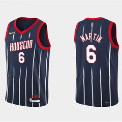 Men's Houston Rockets #6 Kenyon Martin Jr. 2021/22 City Edition 75th Anniversary Navy  Stitched Basketball Jersey
