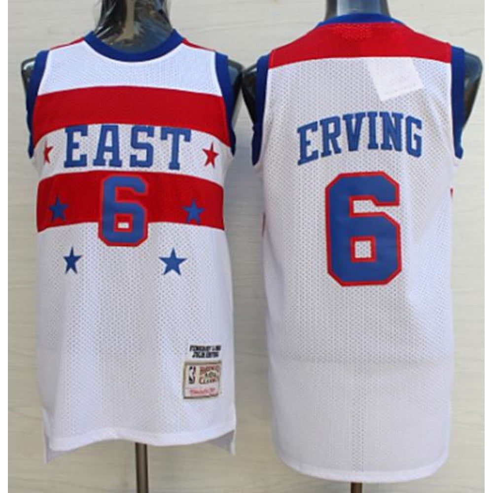 76ers #6 Julius Erving White 1980 All Star Stitched NBA Jersey