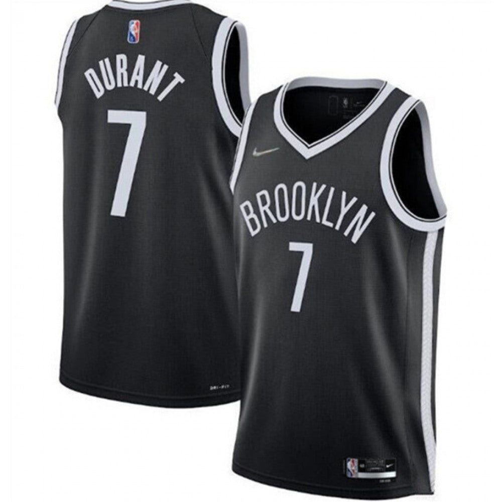 Men's Brooklyn Nets #7 Kevin Durant 75th Anniversary Black Stitched Basketball Jersey