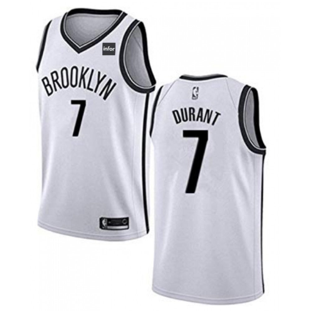 Men's Brooklyn Nets #7 Kevin Durant  White Stitched NBA Jersey