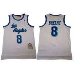 Men's Los Angeles Lakers #8 Kobe Bryant White 1996-97 Hardwood Classics Throwback Stitched Jersey