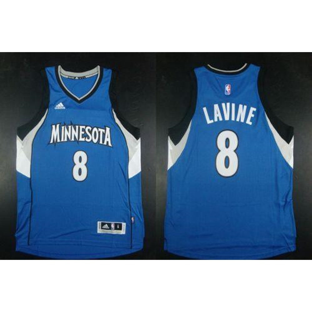 Timberwolves #8 Zach LaVine Blue Road Stitched NBA Jersey