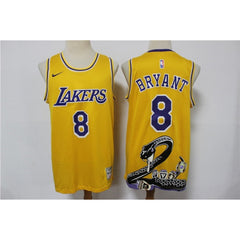 Men's Los Angeles Lakers #8 Kobe Bryant Yellow Stitched Jersey
