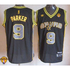 Spurs #9 Tony Parker Black Electricity Fashion Finals Patch Stitched NBA Jersey