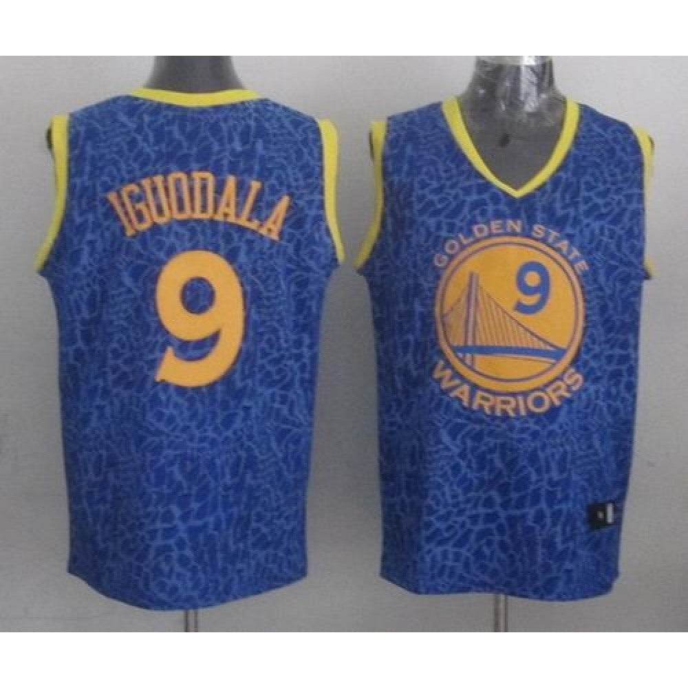 Warriors #9 Andre Iguodala Blue Crazy Light Stitched NBA Jersey