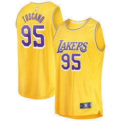 Men's Los Angeles Lakers #95 Juan Toscano-Anderson Gold Icon Edition Stitched Basketball Jersey