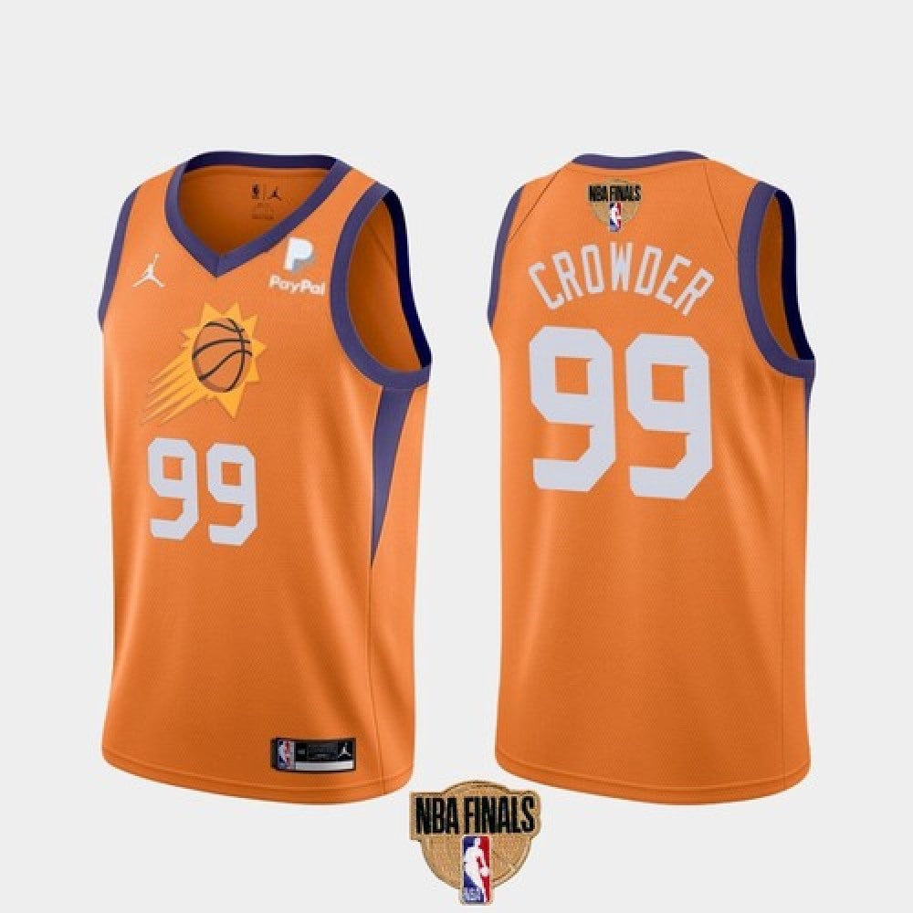 Men's Phoenix Suns #99 Jae Crowder 2021 Orange Statement Finals Basketball Swingman Stitched  Jersey