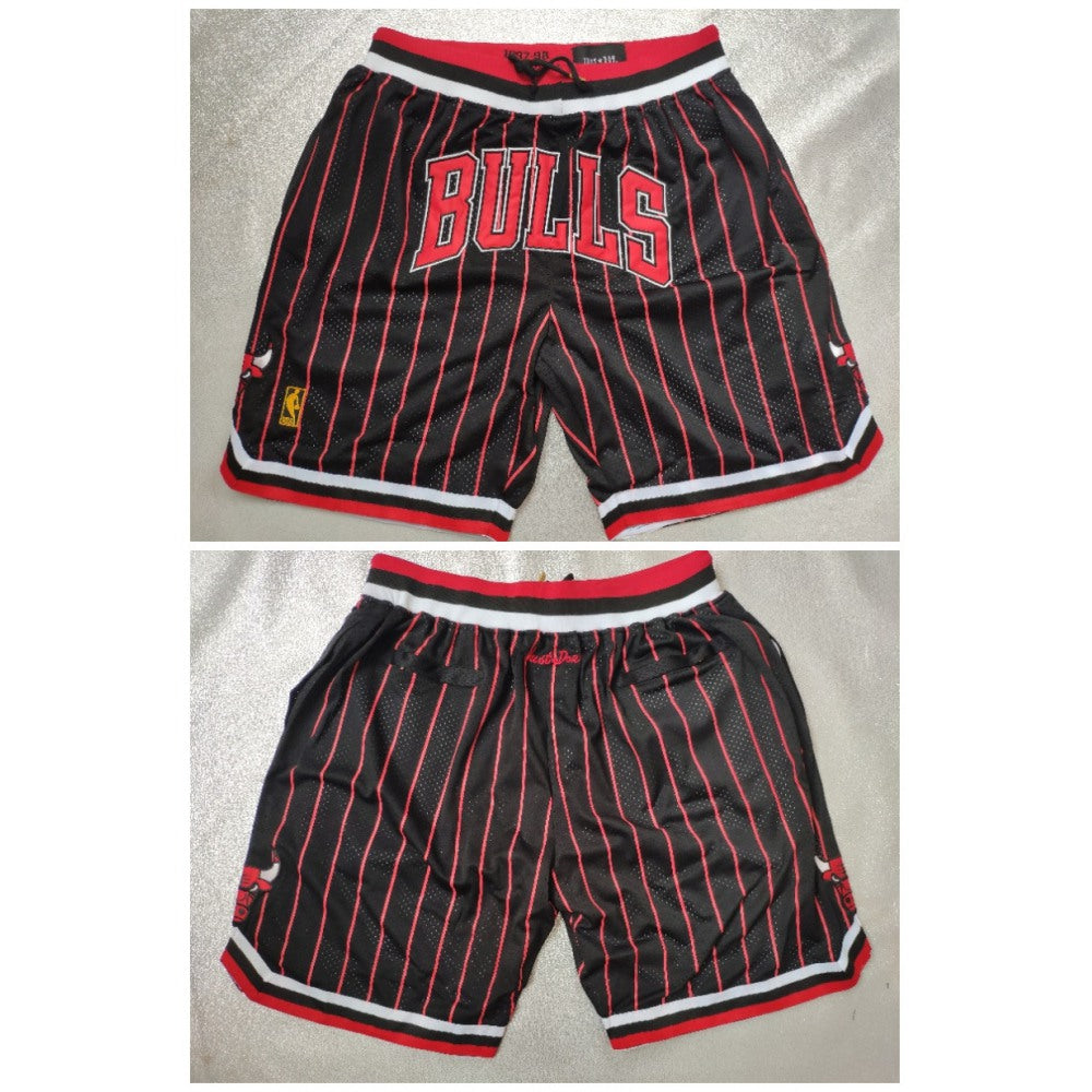 Men's Chicago Bulls Black&Red Shorts (Run Small)
