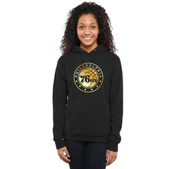 Women's Philadelphia 76ers Gold Collection Pullover Hoodie Black