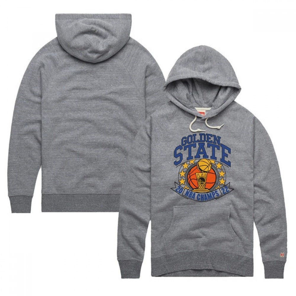 Men's Golden State Warriors 2021-2022 Grey NBA Finals Champions Trophy Tri-Blend Pullover Hoodie